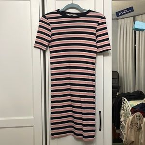 Stripped t-shirt dress.